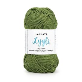 Lankava Lyyli puuvillalanka 820 vaalea sammaleenvihreä 50g