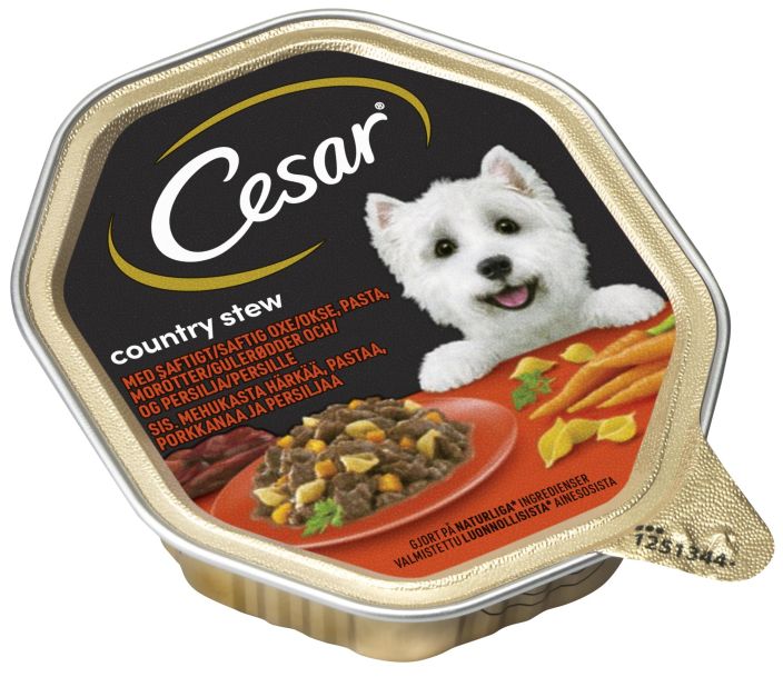 Cesar country stew harkaa, pastaa, porkkanaa ja persiljaa 150g