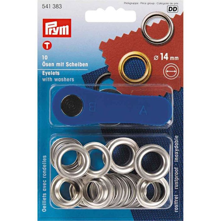 Prym Purjerengas 14mm 10kpl Monikayttoiset purjerenkaat mm vaatetukseen, asusteisiin ja sisustukseen. Purjerenkaat on