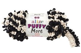 Alize Puffy More 6270 musta/vaalea beige 150g