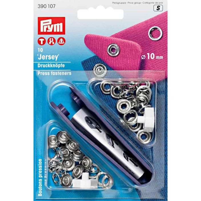 Prym Rengasnepparit Jersey 10mm 10kpl Jerseynepparit sopivat ohuisiin ja joustaviin kankaisiin, sopii erinomaisesti vauvojen