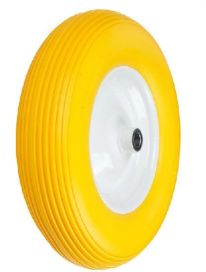 Kottikärrynpyörä umpikumi 4.00-6" (16mm) PU 4.00-6"-16mm