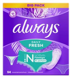 Always pikkuhousunsuoja Daily Fresh Flexistyle normal 54kpl
