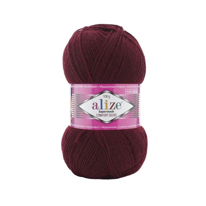 Alize Superwash sukkalanka 0578 Viininpunainen 100g ASW-0578