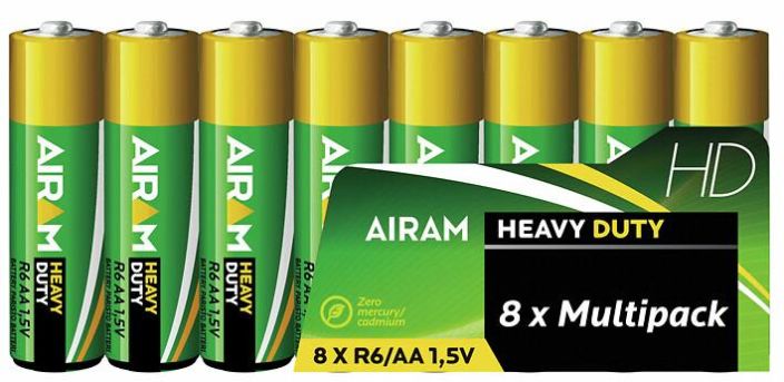 Paristo HD R6/8 Sinkkikloridiparisto R6 AA 1,5V 8kpl/pkt