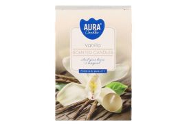 Aura tuoksulämpökynttilä Vanilla 6kpl 