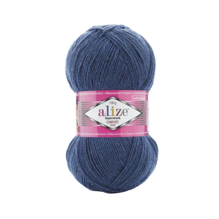 Alize Superwash sukkalanka 846 Vaalea Laivastonsininen 100g ASW-0846