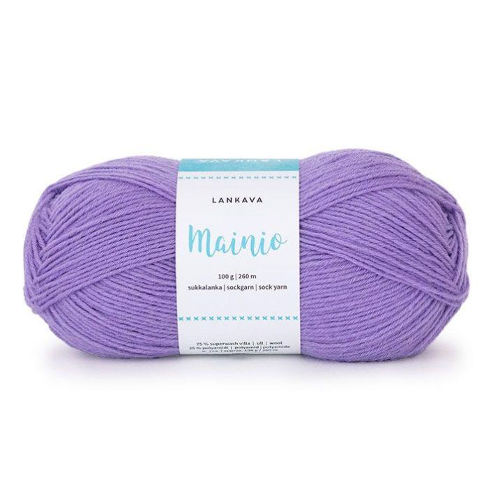 Lankava Mainio sukkalanka 677 Lila 100g Lankava Mainio on sukkalanka puikoille 3-3,5 mm (100g/260m). Tama keskivahva