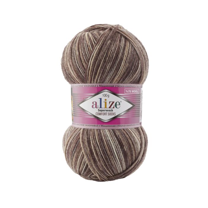 Alize Superwash 7678 Kirjava ruskea 100g ASWP-7678