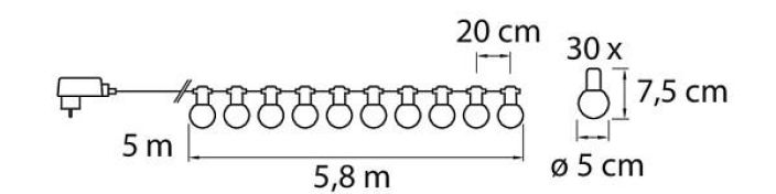 Airam Keira lamppusarja 30 5,8m kirkas IP44 9477979 tuotekuva 2 Airam Keira lamppusarja 30 5,8m kirkas IP44 9477979 tuotekuva 2