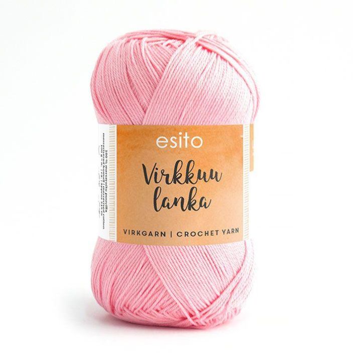 Esito virkkuulanka 9014 vaaleanpunainen 100g EVL-9014