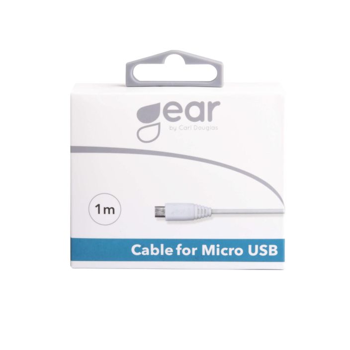 GEAR USB-Johto MicroUSB 1m Valk. Pyorea Johto 665061 998-3071