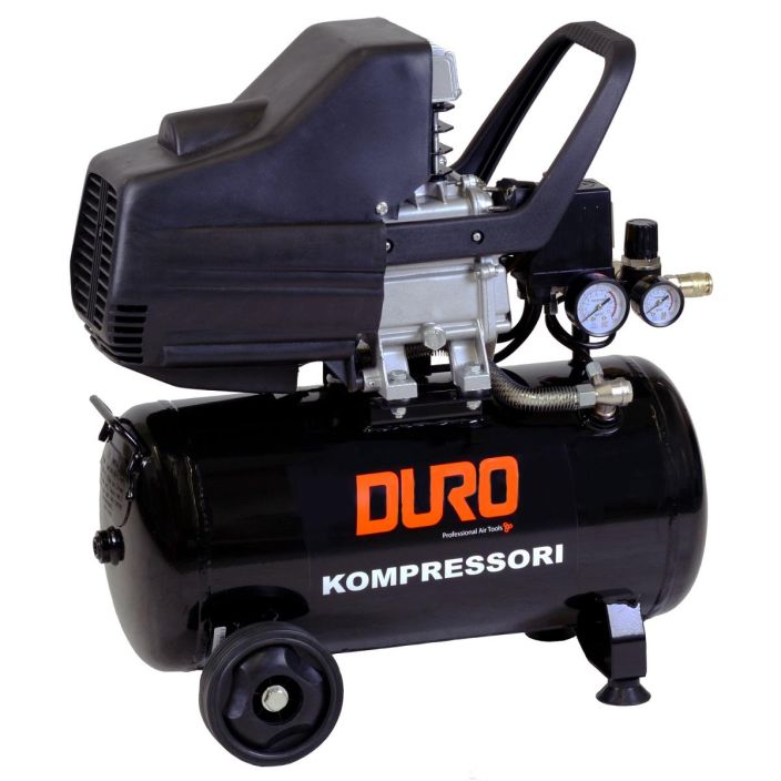 Duro 24L 2,5HP kompressori Duro 24L 2,5HP kompressori on kompakti ja tehokas valinta erilaisten paineilmatyokalujen