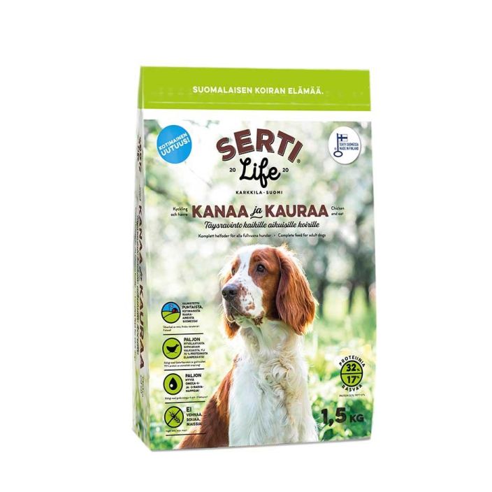 Serti life kanaa ja kauraa koirille 1,5kg 15000 905-1067