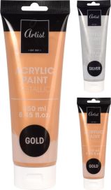 Akryyliväri 250ml kulta tai hopea 110731100