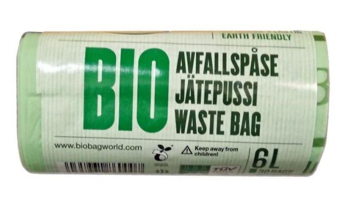 BioBag Biopussi 6L 30kpl Biojatepussi 30kpl rullassa. Kateva ja kestava tahtipohja.