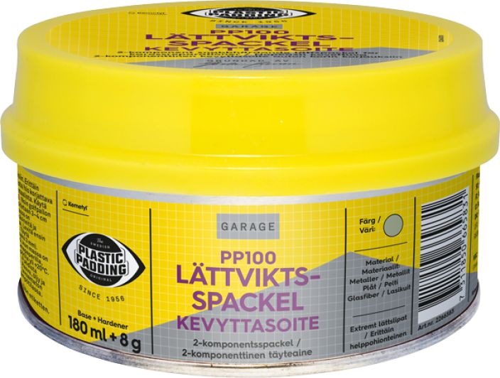 Plastic Padding PP100 kevyttasoite polyesterikitti 180ml 2266583 903-2015 Plastic Padding PP100 kevyttasoite polyesterikitti 180ml 2266583 903-2015