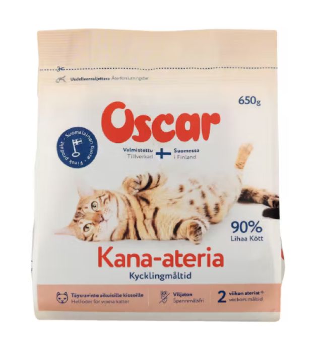 Oscar Kana-ateria kissoille 650g 6600 Oscar Kana-ateria kissoille 650g 6600