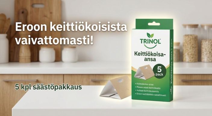 Trinol keittiokoisa-ansa 5-pack Suojaa kuiva-ainekaappisi keittiokoisilta ja muilta elintarviketuholaisilta! Trinol keittiokoisa-ansa 5-pack Suojaa kuiva-ainekaappisi keittiokoisilta ja muilta elintarviketuholaisilta!