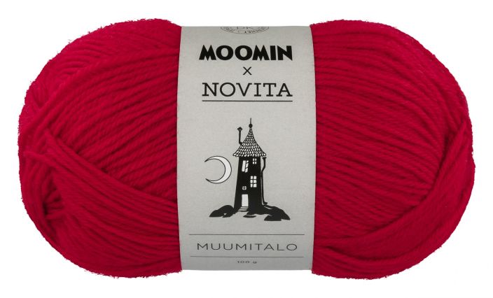 Novita x Moomin Muumitalo 599 vilijonkka 100g Novita Muumitalo -lanka on yksi Moomin x Novita -malliston tuotteesta. Se