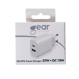 Gear GEAR Laturi 220V 1xUSB-C + 1xUSB-A 665118