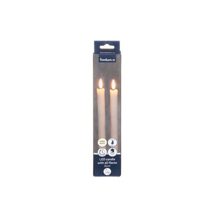 Finnlumor LED-kruunukynttila 3D liekki 25cm 2kpl 621322 924-6885