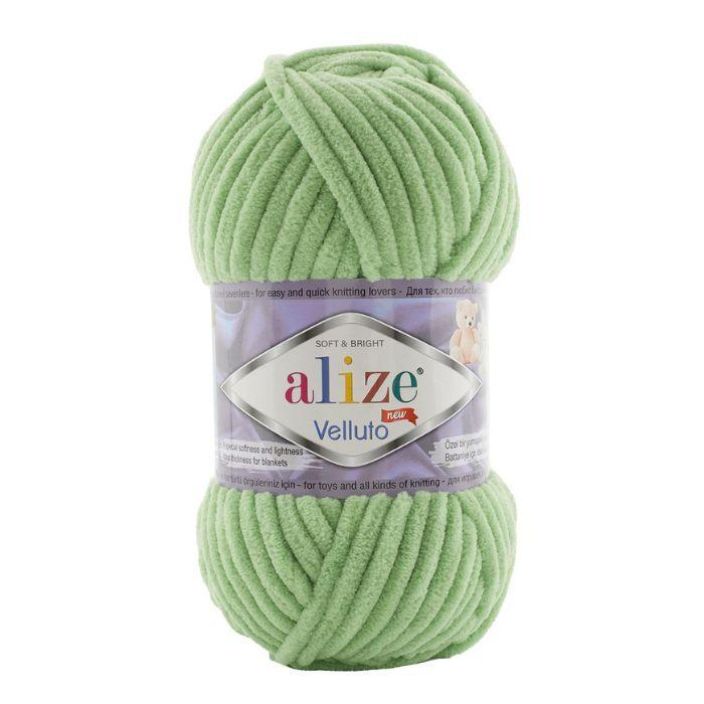 Alize Velluto lanka 103 vaaleanvihrea 100g Alize Velluto on samettisen pehmea ja paksu lanka, josta valmistuvat esimerkiksi