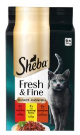 Sheba Fresh&Fine härkä, kana, lammas kastikkeessa 6x50g 472946