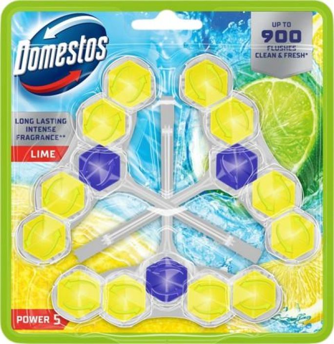 Domestos WC-raikastin Power 5 Lime 3-pack T287127 Domestos WC-raikastin Power 5 Lime 3-pack T287127