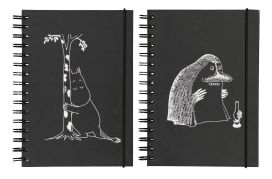 Muumi kierremuistikirja musta A5