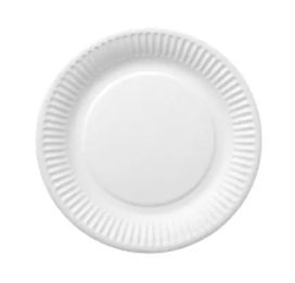 Rosa kertakäyttölautanen valkoinen biohajoava 18cm 50kpl 