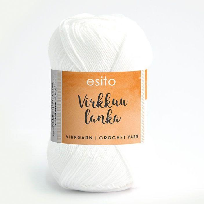 Esito virkkuulanka 9001 valkaistu 100g EVL-9001