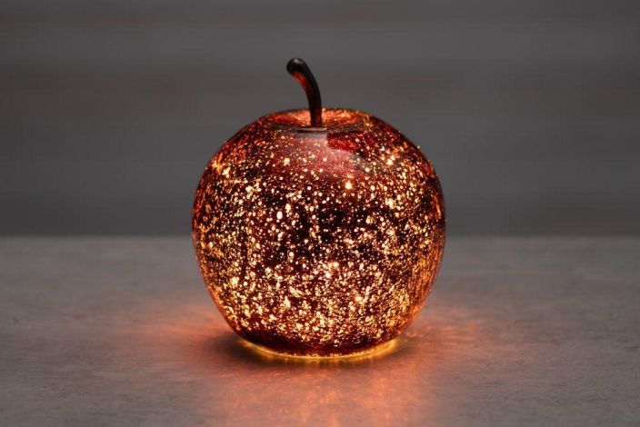 Finnlumor Lasiomena LED-valoilla hopeoitu 16cm Finnlumor Lasiomena LED-valoilla hopeoitu 16cm