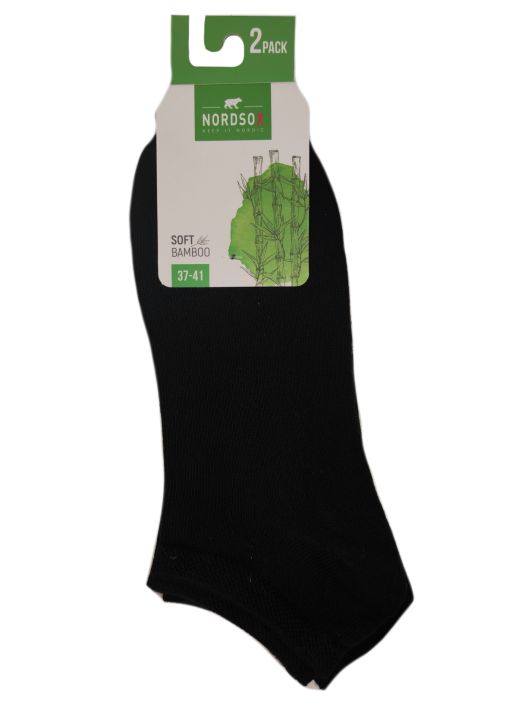 Bambu sneakersukka musta 2-pack 37-41 Bambu sneakersukka musta 2-pack 37-41