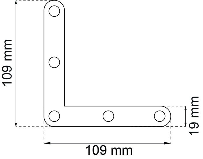 Ikkunakulma 1134 sahkosinkitty eraksinen kulmarauta. 109 x 109 x 19 mm. Mukana ruuvit.