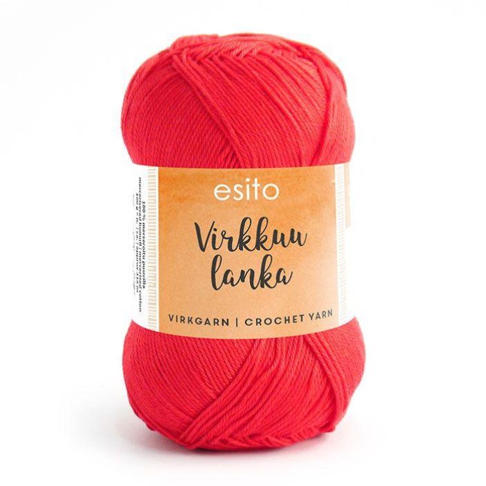 Esito virkkuulanka 9021 punainen 100g EVL-9021