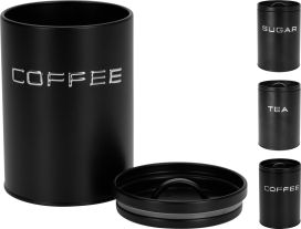Säilytyspurkki coffee/sugar/tea musta
