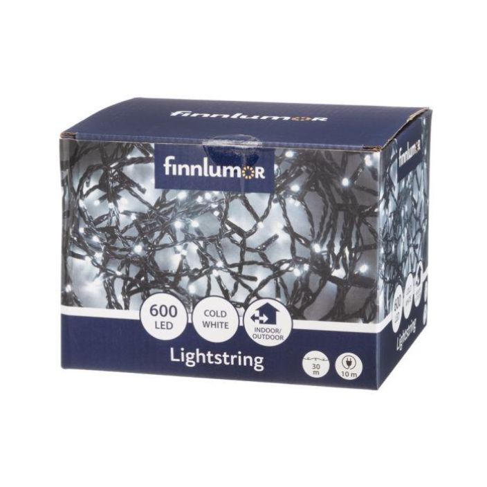 Finnlumor valoketju mini 600LED kirkas musta johto 310614