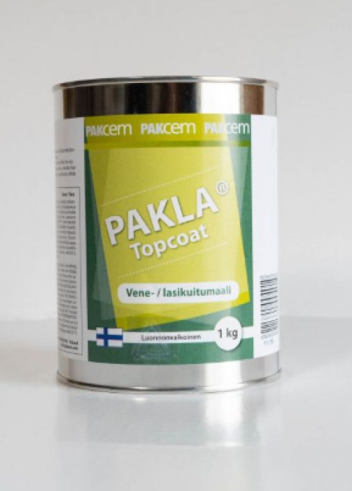 Pakla Topcoat lasikuitumaali 1kg luonnonvalk. Pakla Topcoat lasikuitumaali 1kg luonnonvalk.