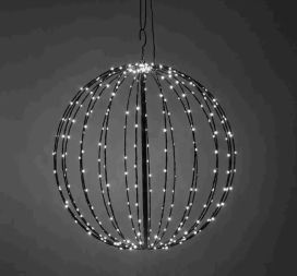 Jääkristalli Collection LED-valopallo 30cm 144led lämminvalk. musta runko