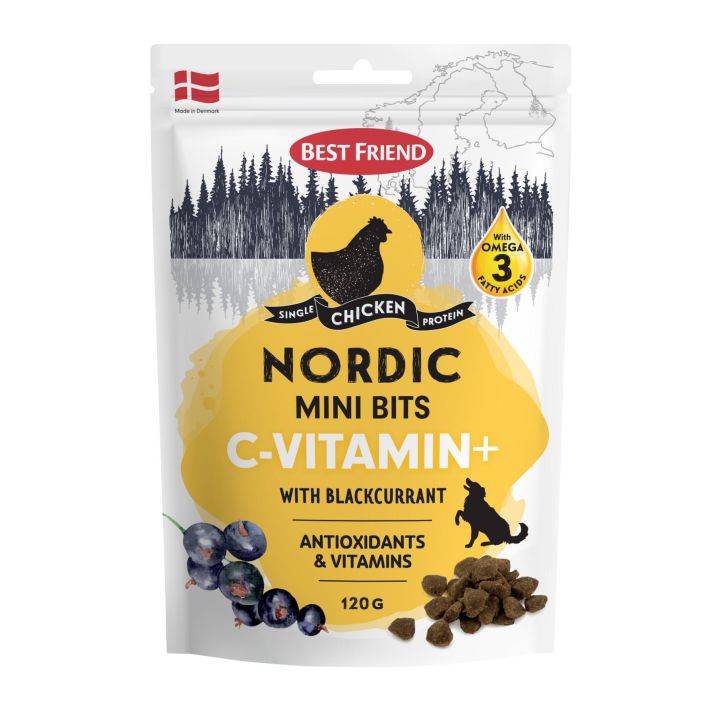 BF Nordic Mini Bits C-Vitamin+ 120g Hienoimmista pohjoismaisista ainesosista valmistetut ja superfoodilla maustetut Nordic