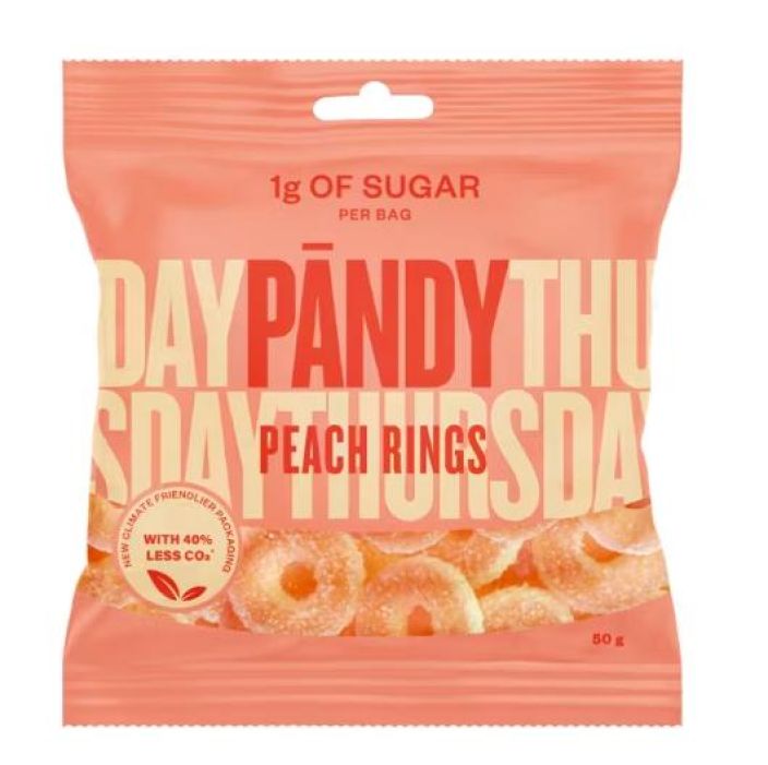 Pandy Persikka Renkaat makeispussi 50g Pandy Persikka Renkaat makeispussi 50g