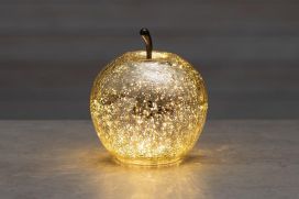 Finnlumor Lasiomena LED-valoilla hopeoitu kulta 16cm
