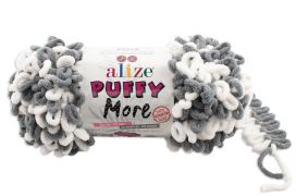 Alize Alize Puffy More 6558 harmaa / valkoinen 150g APMO-6558